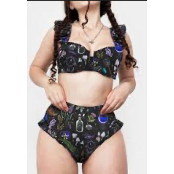 Witchery Snake Amethyst Hi Waist Sz Large Coramoon Swimsuit Adjustable Straps - Picture 1 of 6